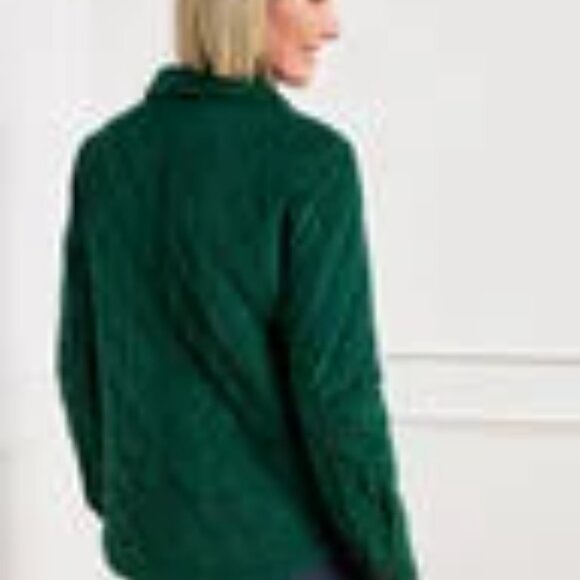 Talbot's Quilted Corduroy Coat, Green, Size M - Picture 2 of 11